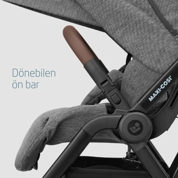 Maxi-Cosi Leona2-Cabriofix I-Size Tek Elle Katlanabilen Ultra Kompakt Çift Yönlü Seyahat Sistem Bebek Arabası Grey-Black - 4