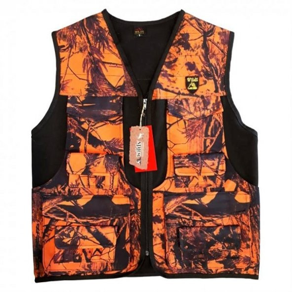 HAKİ TURUNCU KAMUFLAJ AVCI YELEĞİ YEL27173HT - XL