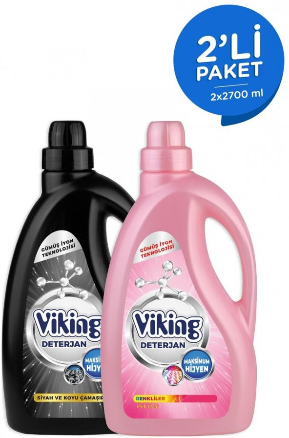 Viking Sıvı Çamaşır Deterjanı Renkliler 2750 ML + Siyahlar İçin 2750 ML