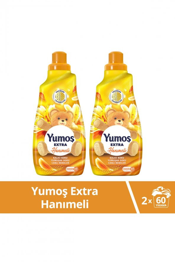 Yumoş Extra Konsantre Çamaşır Yumuşatıcısı Hanımeli 1440 ml 60 Yıkama 2 Adet