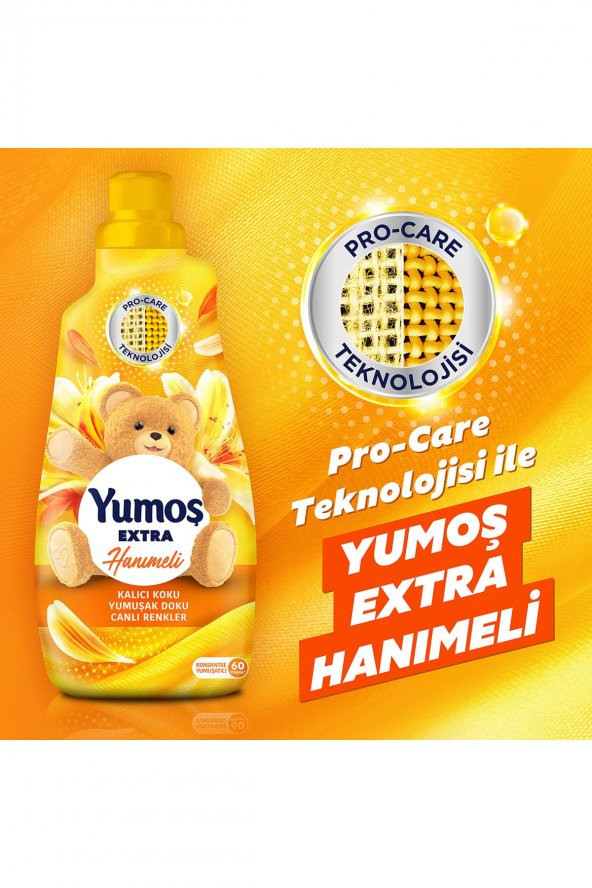 Yumoş Extra Konsantre Çamaşır Yumuşatıcısı Hanımeli 1440 ml 60 Yıkama 2 Adet - 3