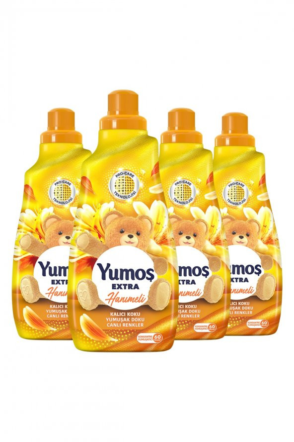 Yumoş Extra Konsantre Çamaşır Yumuşatıcısı Hanımeli 1440 ml 60 Yıkama 4 Adet - 2