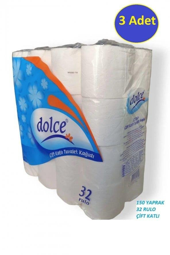 Dolce Tuvalet Kağıdı Çift Katlı 32x 3= 96 rulo