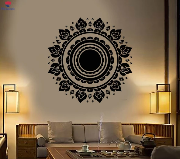 Oturma Odası, Yatak Odası Duvar Sticker Mandala Lotus Çiçeği Budizm Yoga Meditasyon Çıkartmalar Benzersiz Hediyelik