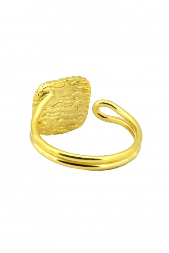 Güneş Taşı Serisi Sarma Kare Kesim Gri Renkli Kadın Üçlü Otantik Gümüş Takı Seti - 2