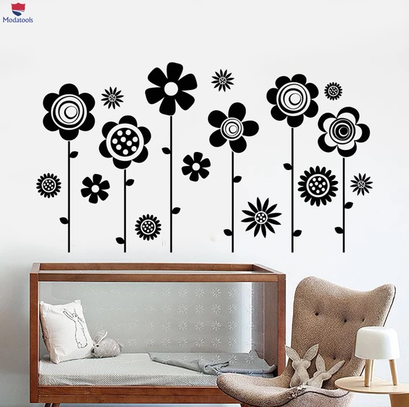 Oturma Odası, Yatak Odası Duvar Sticker Kreş Çiçekleri Bahçe Doğa Kız Odası Çıkartmaları Benzersiz Hediyelik