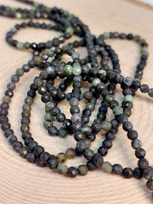 Serpantin (Yılan) Taşı 2,5mm 1000 Ayar Gümüş İpli Kolye (Sabit Klipsli) - Resim 7