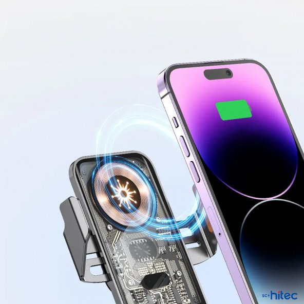 Global C10 15W Sensörlü Araç İçi Kablosuz Hızlı Şarj Aleti ve Telefon Tutucu WNE0399 - 2
