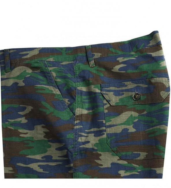 Büyük Beden Erkek Kamuflaj Şort Yeşil - 4