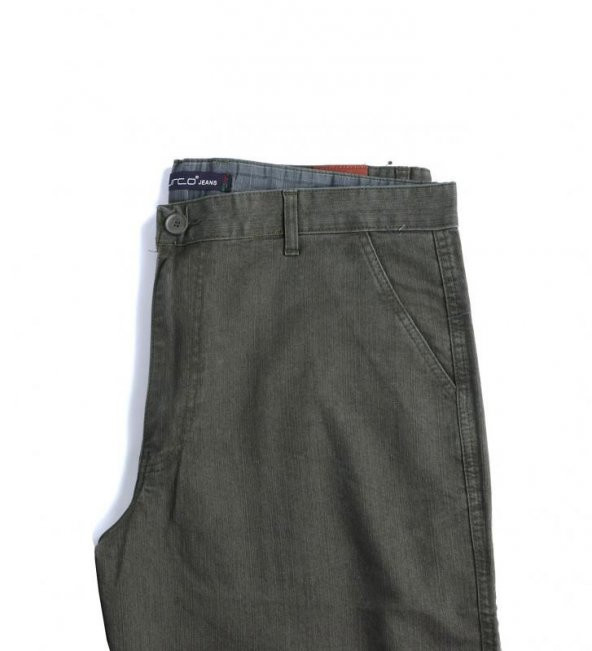 Büyük Beden Erkek Yan Cep Kot Şort Haki - 4