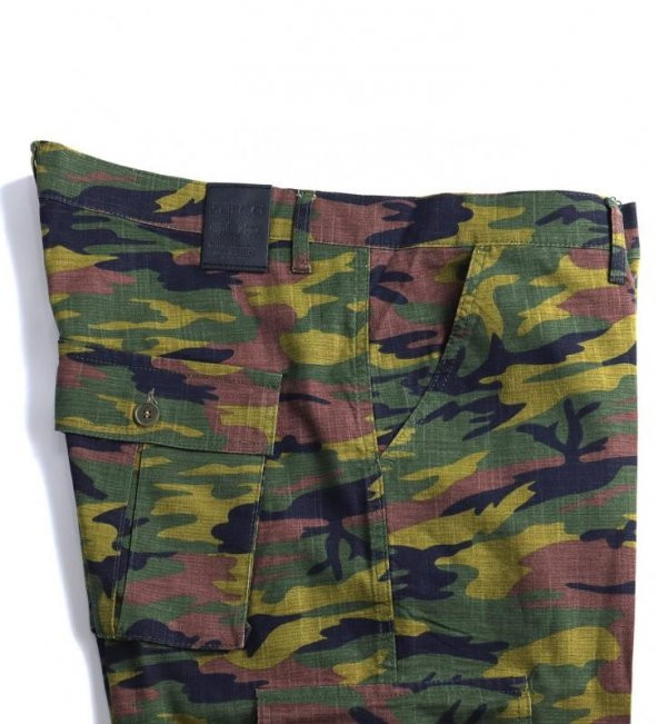 Büyük Beden Erkek Kamuflaj Şort Haki - 4