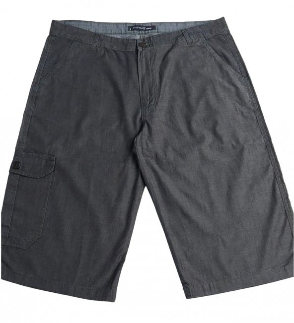 Erkek Büyük Beden Battal Boy 100 Pamuk Dokuma Kapri Füme