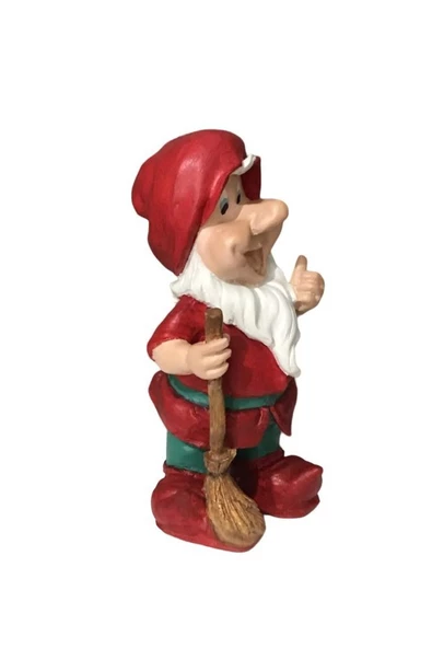 Süpürgeli Cüce Heykeli 39x22cm - 2