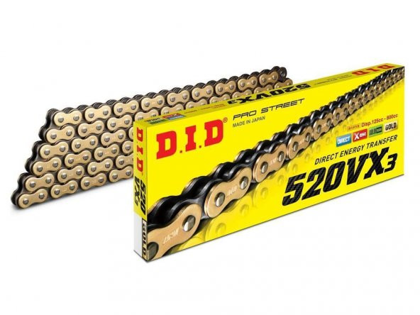Did 520-118Vx3 2014-2023 Husqvarna FE 501 Uyumlu Zincir Vx3 Xring Gold (Sarı) Renk