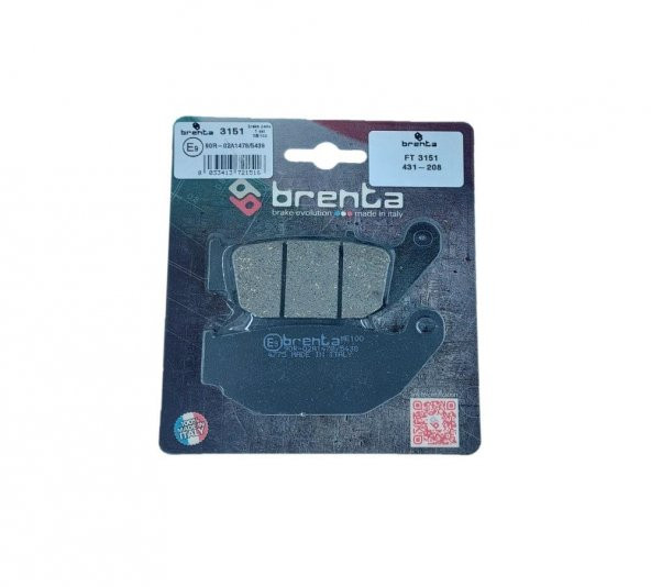 Brenta 431-208 2013-2021 Honda CRF 250 L Arka Fren Balatası Organik Balata