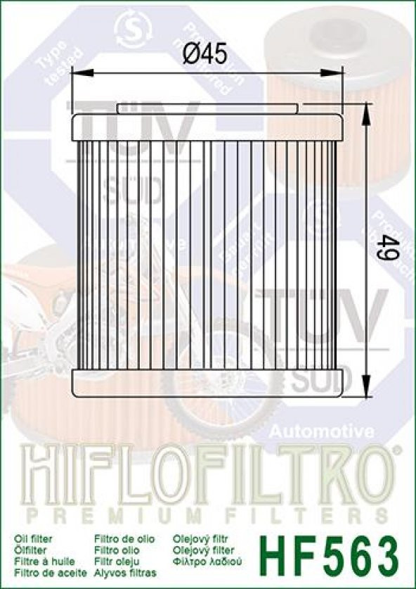 Hiflo Hf140 2008-2009 Husqvarna TE 250 Uyumlu Yağ Filtresi - 2