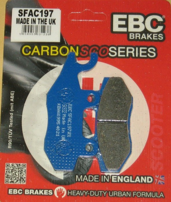 Ebc Sfac197 2007-2009 Hyosung MS3 250 Uyumlu Arka Fren Balatası Karbon Balata