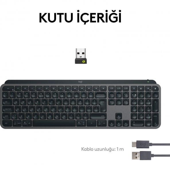 Logitech Mx Keys S Gelişmiş Aydınlatmalı Tam Boyutlu Kablosuz Türkçe Q Klavye - Siyah - 2