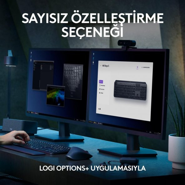 Logitech Mx Keys S Gelişmiş Aydınlatmalı Tam Boyutlu Kablosuz Türkçe Q Klavye - Siyah - 3