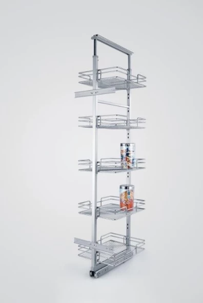 HUZUR TELESKOPİK RAYLI MUTFAK KİLER BOY 125-140 CM ARASI 4 SEPET Lİ - 2