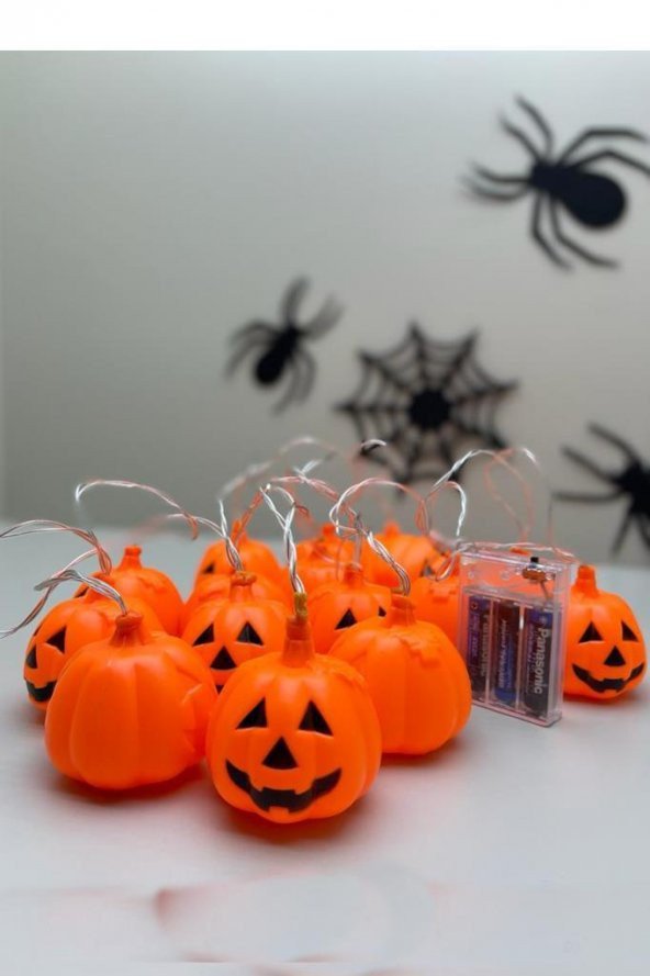 Beysüs Cadılar Bayramı Halloween Pilli Balkabağı Led 12 li - 1