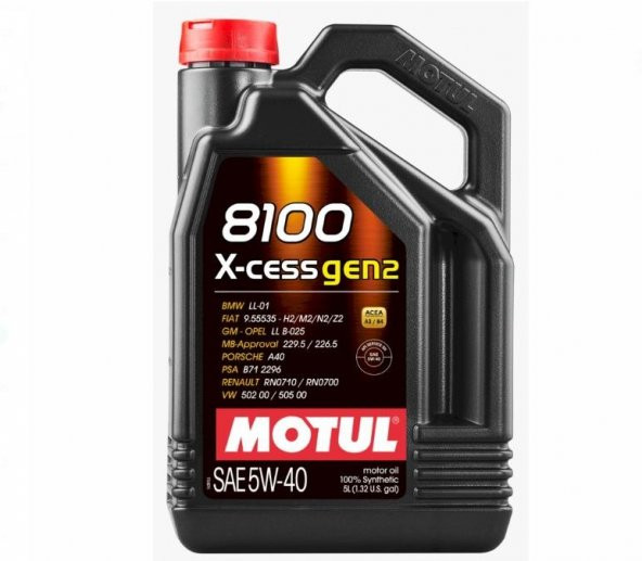 Motul 8100 X-Cess Gen 2 5W-40 5 lt Motor Yağı