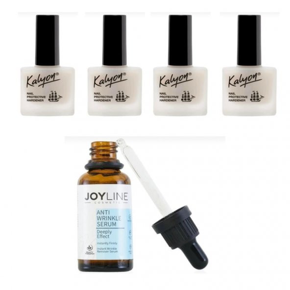 Kalyon Tırnak Sertleştrici 11 Ml 4 Adet+joy line Anında Botoks Etkili,kolajen Artırıcı,celumer Deniz Özü Ve Jambu Özlü Kırışıklık Karşıtı Serum