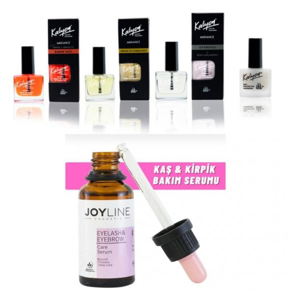 Kalyon Sertleştrici Bakım Yağı Et temizleyici Koruyucu 4 Lü Set+joy line Kaş Kirpik Onarıcı,uzatıcı,besleyici Ve Güçlendirici Bakım Serumu 30ml