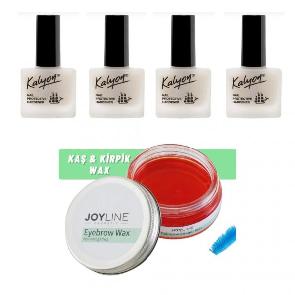 Kalyon Tırnak Sertleştrici 11 Ml 4 Adet+joy line Kaş Şekillendirici Ve Sabitleyici Wax 50ml