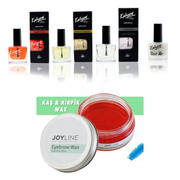 Kalyon Sertleştrci Bakım Yağı Et temizleyici Koruyucu 4 Lü Set+joy line Kaş Şekillendirici Ve Sabitleyici Wax 50ml