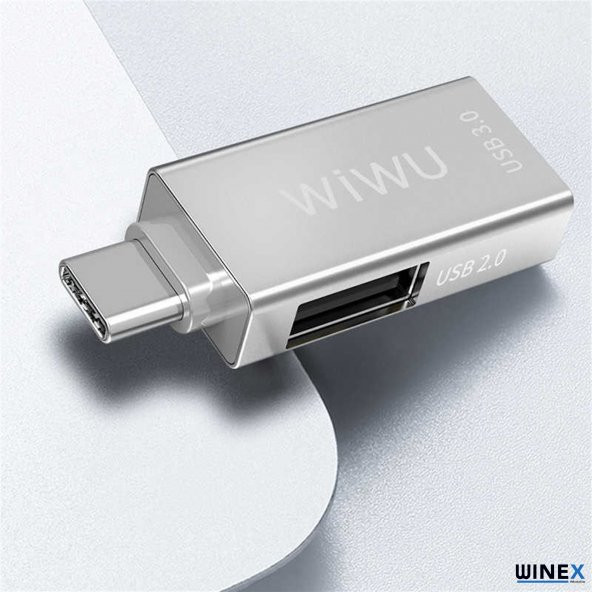 Global Wiwu T02 USB Type-C Hub Çevirici ve Çoklayıcı Hub Gri WNE0112