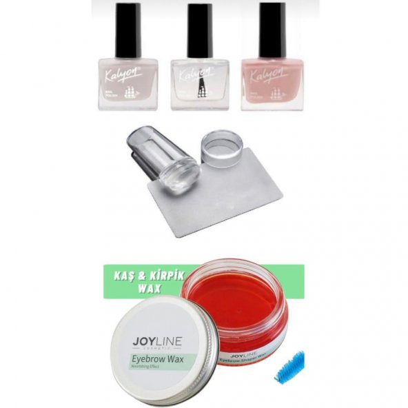 Kalyon French Set + Stamper Silikon+joy line Kaş Şekillendirici Ve Sabitleyici Wax 50ml