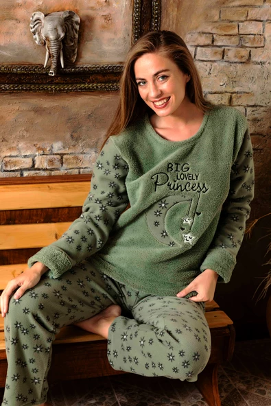 Nisanca Kışlık Kadın Welsoft Polar Pijama Takımı - Yeni Yıl Pijaması - 4