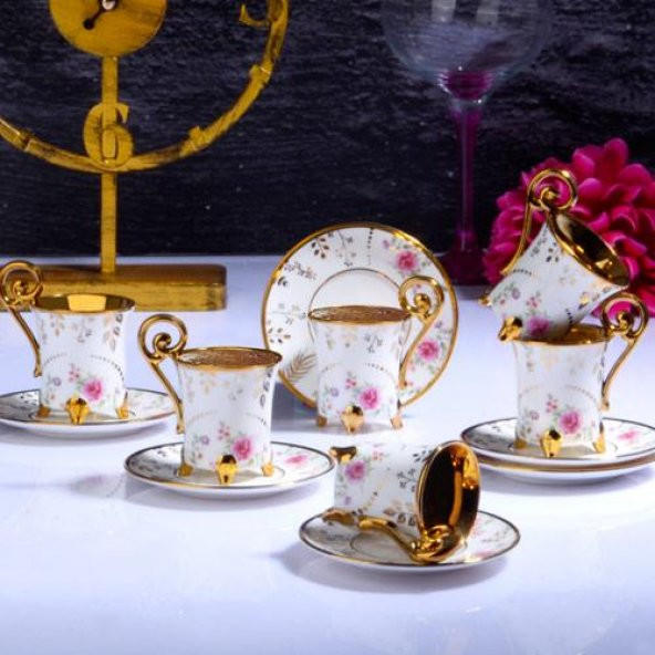 Kosova Bella 6lı Fincan Takımı Ayaklı 90 cc İST-173