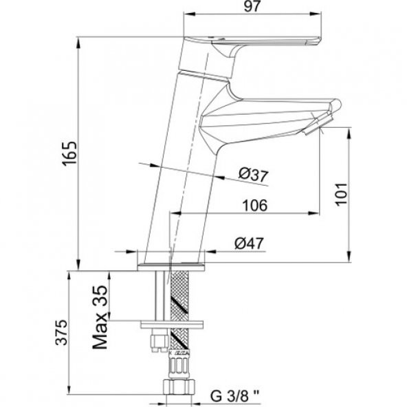 ECA LİA LAVABO  BATARYASI  106 mm - 2