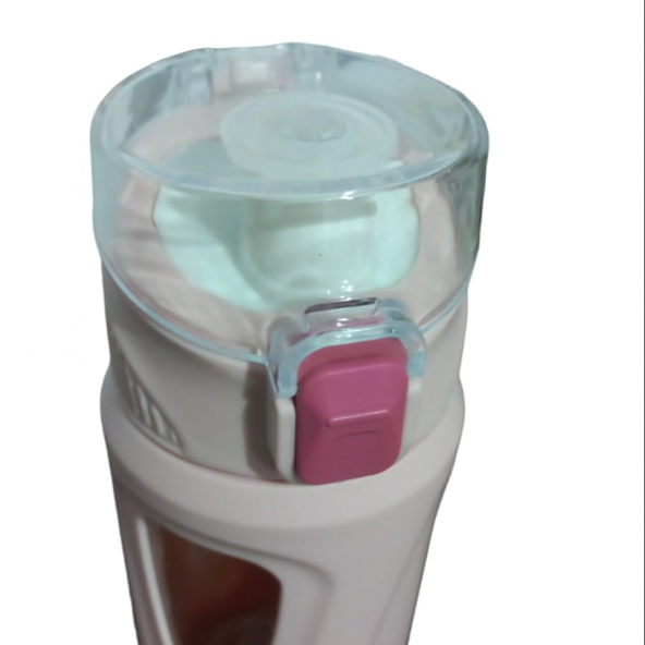 Cam Su Matarası Kapaklı kolay yıkanır. 500ML. - 6