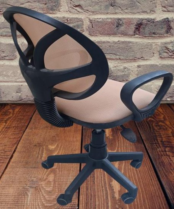 Çalışma Koltuk 90216 Arka File KREM Ortopedik Otrm Sağlam Yükseklik Ayar El Yapım - 6