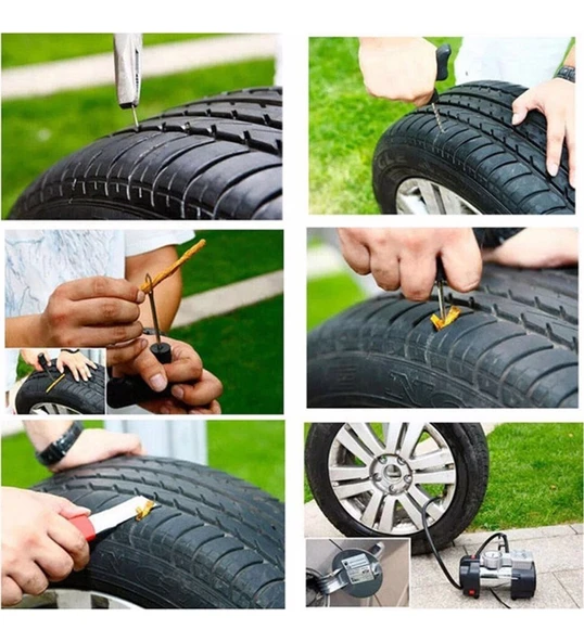 Germany Style Çift Pistonlu 12 V 150 Psi 85 Lt Araç Araba Lastik Bot Şişirme Kompresörü Lastik Tamir Kiti Hediye - 7