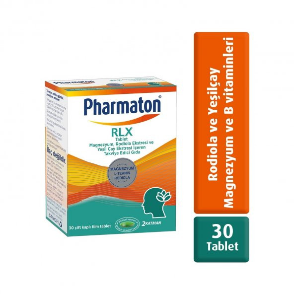 Pharmaton RLX Tablet Magnezyum, Rodiola Ekstresi ve Yeşil Çay Ekstresi İçeren Takviye Edici Gıda