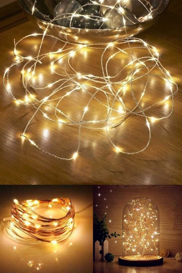 Peri Led Işık Piller Dahil 3 Metre Gün Işığı 30 Ledli +15 Adet Mini Mandal