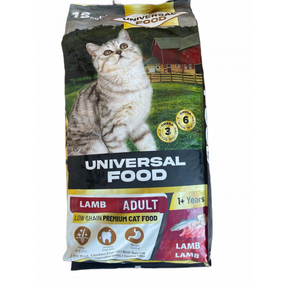 UNIVERSAL FOOD  KUZU ETLİ   KURU  KEDİ MAMASI