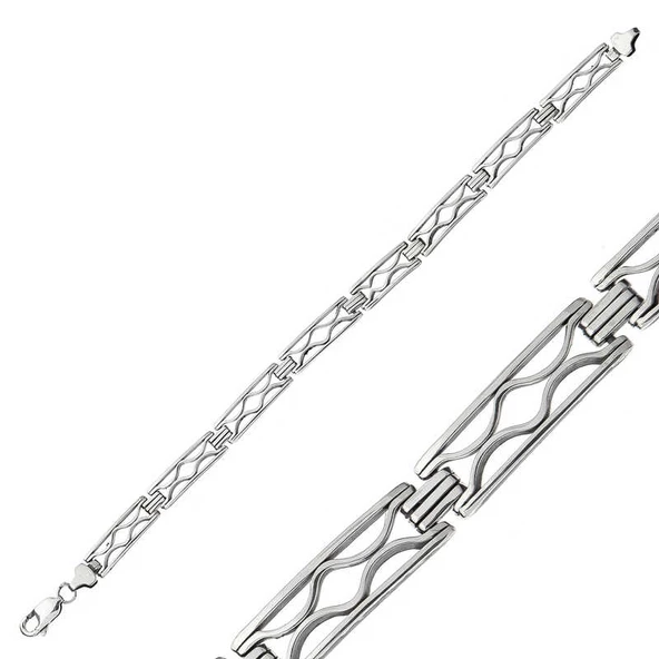 Gümüş Oksitli Erkek Bileklik  SL5350 - 2