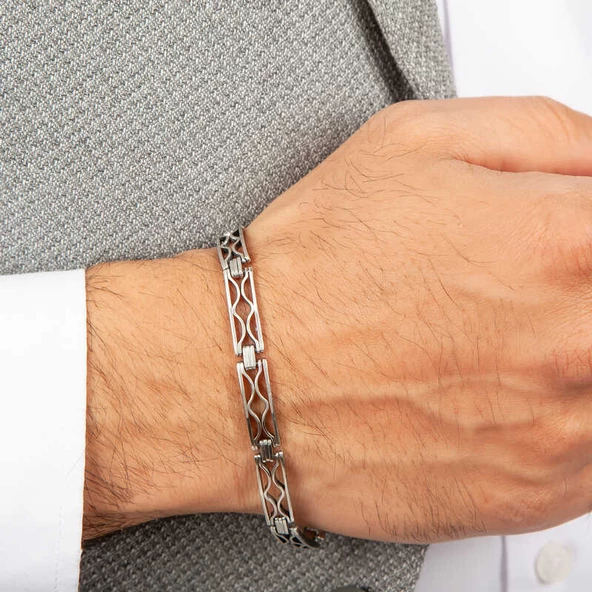 Gümüş Oksitli Erkek Bileklik  SL5350