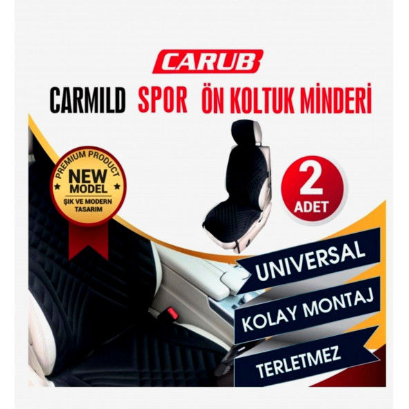 CARUB Carmild Spor Ön Koltuk Minderi 2li Set Siyah Renk