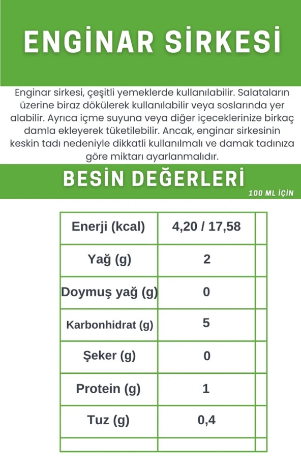 Enginar Sirkesi 500 ml - 3