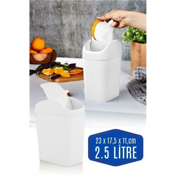 TransForMacion 6 ADET Creative 2.5 Litre BEYAZ Çöp Kovası