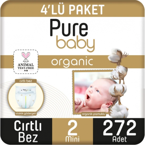 Pure Baby 2 Numara Mini 272'li Bebek Bezi