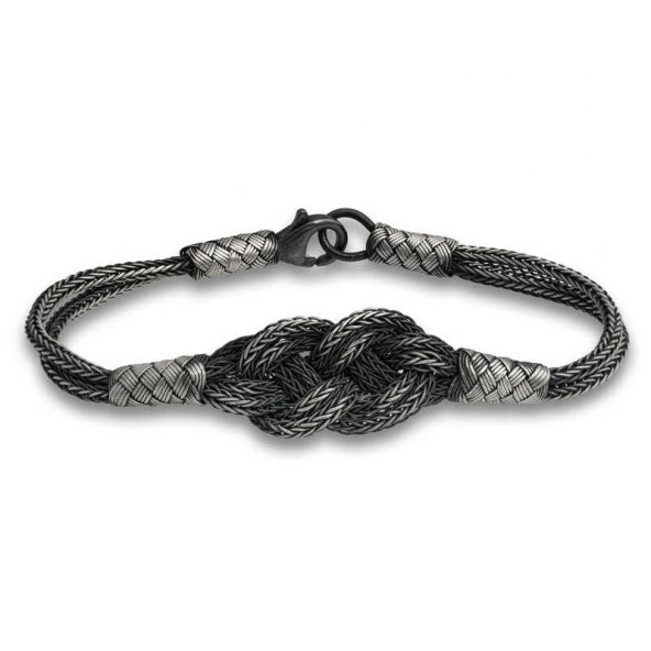 Gümüş Kazaziye Örgü Bileklik  SL5181