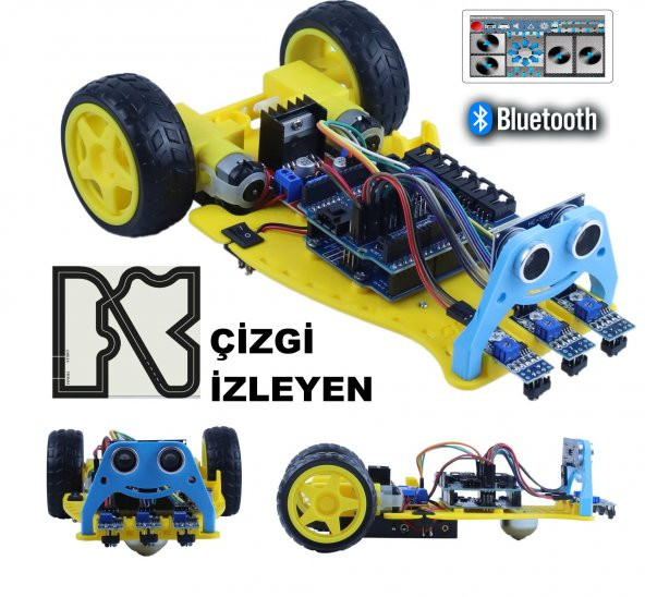 2WD MULTİTRON ARAÇ KİTİ V1ÇİZGİ İZLEYEN ENGELDEN KAÇAN BLUETOOTH (DEMONTE) - 2