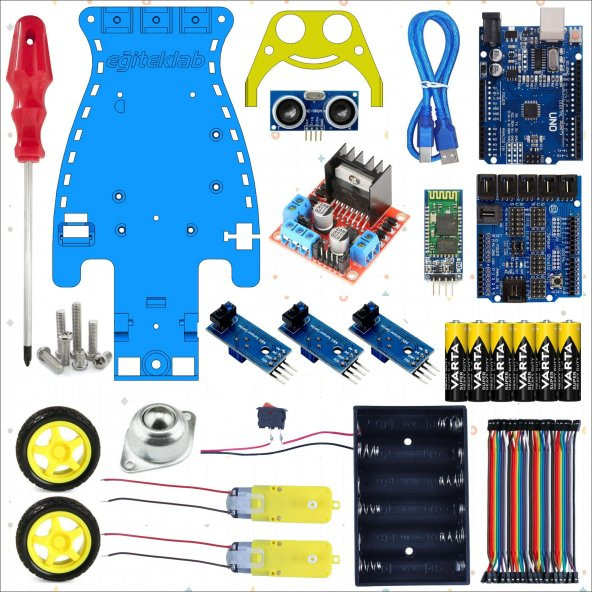 2WD MULTİTRON ARAÇ KİTİ V1ÇİZGİ İZLEYEN ENGELDEN KAÇAN BLUETOOTH (DEMONTE) - 3
